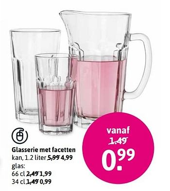 Aanbiedingen Glasserie met facetten - Huismerk - Xenos - Geldig van 06/03/2017 tot 02/04/2017 bij Xenos