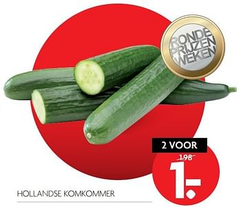 Aanbiedingen Hollandse komkommer - Huismerk - Deka Markt - Geldig van 26/03/2017 tot 01/04/2017 bij Deka Markt