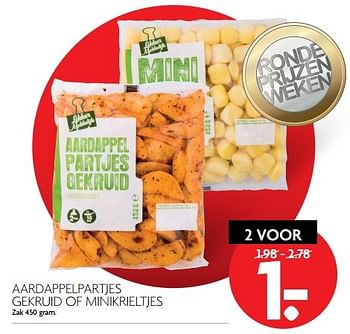 Aanbiedingen Aardappelpartjes gekruid of minikrieltjes - Huismerk - Deka Markt - Geldig van 26/03/2017 tot 01/04/2017 bij Deka Markt
