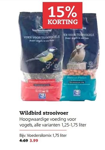 Aanbiedingen Wildbird strooivoer - Vogelbescherming Nederland - Geldig van 20/03/2017 tot 02/04/2017 bij Pets Place