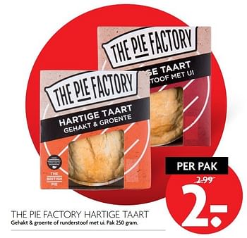 Aanbiedingen The pie factory hartige taart gehakt + groente of runderstoof met ui - The Pie Factory - Geldig van 26/03/2017 tot 01/04/2017 bij Deka Markt