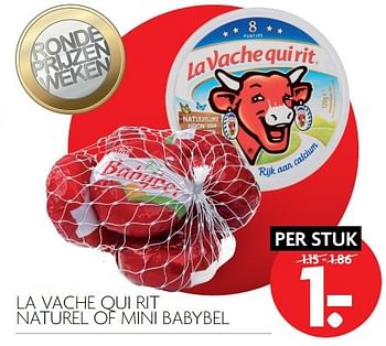 Aanbiedingen La vache qui rit naturel of mini babybel - La Vache Qui Rit - Geldig van 26/03/2017 tot 01/04/2017 bij Deka Markt