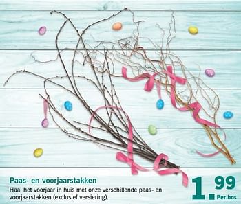 Aanbiedingen Paas- en voorjaarstakken - Huismerk - Lidl - Geldig van 27/03/2017 tot 01/04/2017 bij Lidl