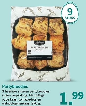Aanbiedingen Partybroodjes - Delicieux - Geldig van 27/03/2017 tot 01/04/2017 bij Lidl