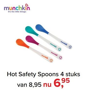 Aanbiedingen Hot safety spoons - Munchkin - Geldig van 06/03/2017 tot 02/04/2017 bij Baby-Dump