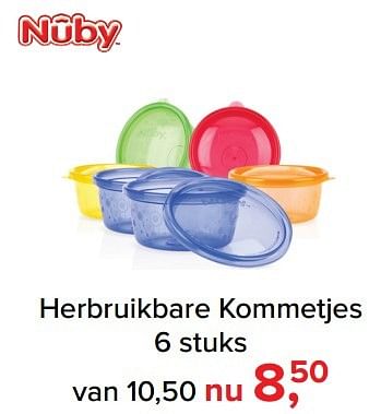 Aanbiedingen Herbruikbare kommetjes - Nuby - Geldig van 06/03/2017 tot 02/04/2017 bij Baby-Dump