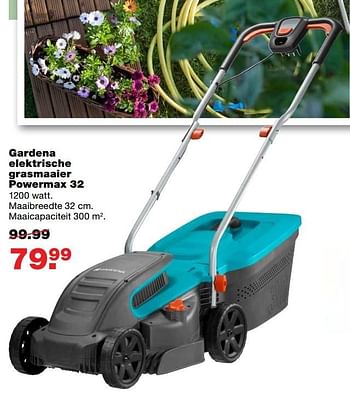 Aanbiedingen Gardena elektrische grasmaaier powermax - Gardena - Geldig van 27/03/2017 tot 02/04/2017 bij Praxis