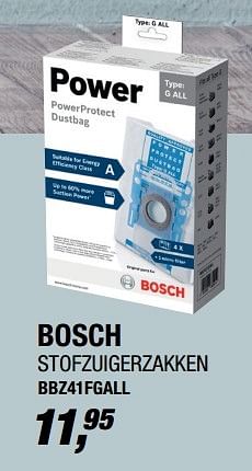 Aanbiedingen Bosch stofzuigerzakken bbz41fgall - Bosch - Geldig van 20/03/2017 tot 02/04/2017 bij Electro World