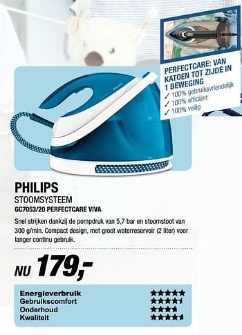 Aanbiedingen Philips stoomsysteem gc7053-20 perfectcare viva - Philips - Geldig van 20/03/2017 tot 02/04/2017 bij Electro World