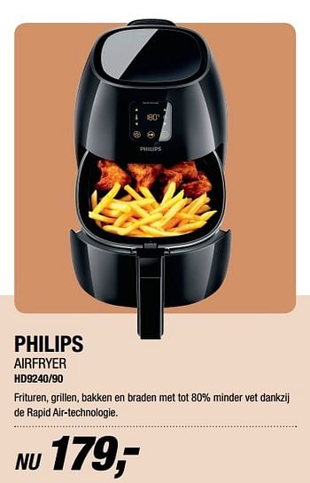 Aanbiedingen Philips airfryer hd9240-90 - Philips - Geldig van 20/03/2017 tot 02/04/2017 bij Electro World