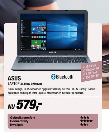 Aanbiedingen Asus laptop x541ua-dm1070t - Asus - Geldig van 20/03/2017 tot 02/04/2017 bij Electro World