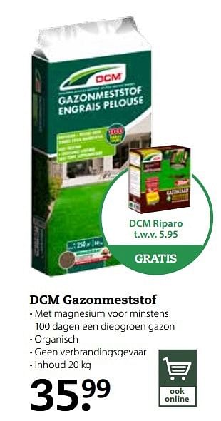 Aanbiedingen Dcm gazonmeststof - DCM - Geldig van 20/03/2017 tot 02/04/2017 bij Boerenbond