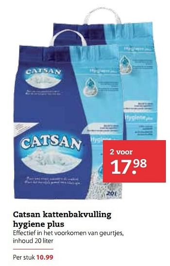Aanbiedingen Catsan kattenbakvulling hygiene plus - Catsan - Geldig van 20/03/2017 tot 02/04/2017 bij Boerenbond