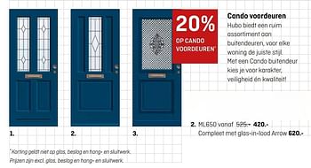 Aanbiedingen Cando voordeuren ml650 - CanDo - Geldig van 20/03/2017 tot 02/04/2017 bij Hubo