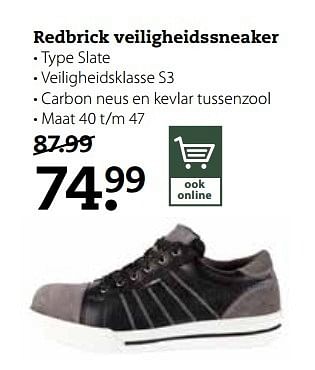 Aanbiedingen Redbrick veiligheidssneaker - Redbrick - Geldig van 20/03/2017 tot 02/04/2017 bij Boerenbond