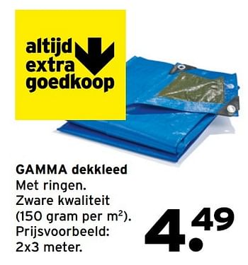 Aanbiedingen Gamma dekkleed met ringen. zware kwaliteit - Huismerk - Gamma - Geldig van 27/03/2017 tot 02/04/2017 bij Gamma