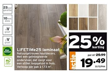 Aanbiedingen Lifetime25 laminaat natuurgetrouwe houtdecors - Lifetime25 - Geldig van 27/03/2017 tot 02/04/2017 bij Gamma