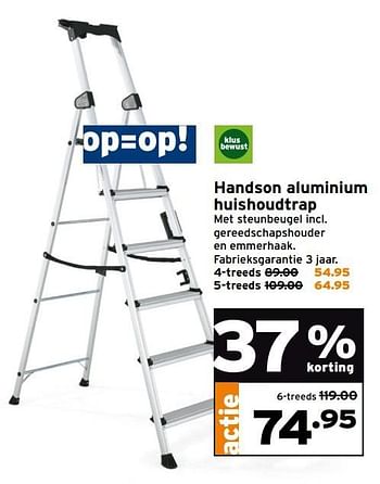 Aanbiedingen Handson aluminium huishoudtrap 6-treeds - Handson - Geldig van 27/03/2017 tot 02/04/2017 bij Gamma