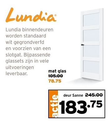 Aanbiedingen Lundia binnendeuren deur sanne - Lundia - Geldig van 27/03/2017 tot 02/04/2017 bij Gamma