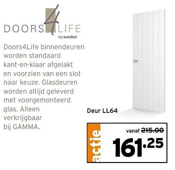 Aanbiedingen Doors4life binnendeuren worden standaard deur ll64 - Doors4Life - Geldig van 27/03/2017 tot 02/04/2017 bij Gamma