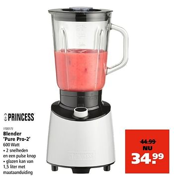 Aanbiedingen Princess blender pure pro-2 - Princess - Geldig van 23/03/2017 tot 05/04/2017 bij Marskramer