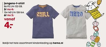 Aanbiedingen Jongens-t-shirt - Huismerk - Hema - Geldig van 20/03/2017 tot 17/04/2017 bij Hema