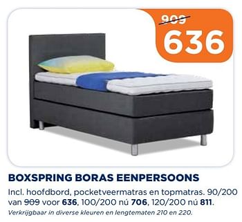 Aanbiedingen Boxspring boras eenpersoons - Huismerk - TotaalBed - Geldig van 20/03/2017 tot 09/04/2017 bij TotaalBed