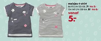 Aanbiedingen Meisjes-t-shirt - Huismerk - Hema - Geldig van 20/03/2017 tot 17/04/2017 bij Hema