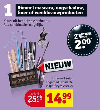 Aanbiedingen Rimmel mascara, oogschaduw, liner of wenkbrauwproducten - Rimmel - Geldig van 28/03/2017 tot 09/04/2017 bij Kruidvat