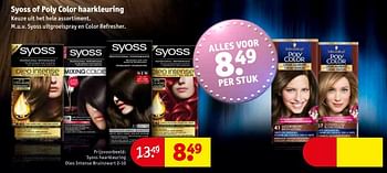 Aanbiedingen Syoss of poly color haarkleuring - Syoss - Geldig van 28/03/2017 tot 09/04/2017 bij Kruidvat