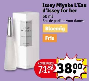 Aanbiedingen Issey miyake l`eau d`issey for her - Issey Miyake - Geldig van 28/03/2017 tot 09/04/2017 bij Kruidvat
