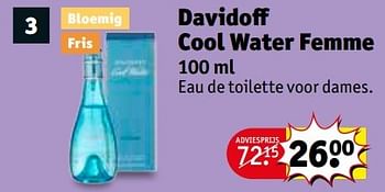 Aanbiedingen Davidoff cool water femme - Davidoff - Geldig van 28/03/2017 tot 09/04/2017 bij Kruidvat