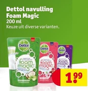 Aanbiedingen Dettol navulling foam magic - Dettol - Geldig van 28/03/2017 tot 09/04/2017 bij Kruidvat