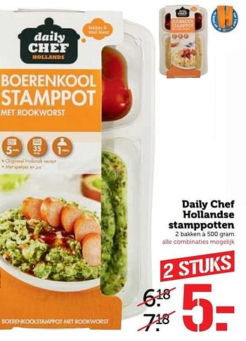 Aanbiedingen Daily chef hollandse stamppotten - Daily chef - Geldig van 27/03/2017 tot 02/04/2017 bij Coop