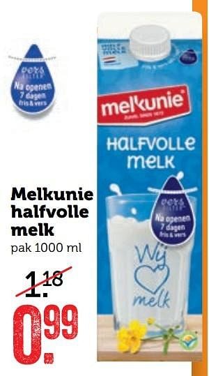 Aanbiedingen Melkunie halfvolle melk - Melkunie - Geldig van 27/03/2017 tot 02/04/2017 bij Coop