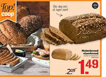 Aanbiedingen Molenbrood vloerbrood donker of meergranen heel brood - Molenbrood - Geldig van 27/03/2017 tot 02/04/2017 bij Coop
