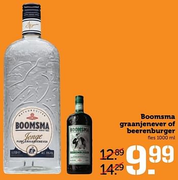 Aanbiedingen Boomsma graanjenever of beerenburger - Boomsma - Geldig van 27/03/2017 tot 02/04/2017 bij Coop