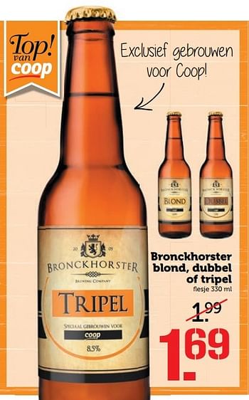 Aanbiedingen Bronckhorster blond, dubbel of tripel - Bronckhorster - Geldig van 27/03/2017 tot 02/04/2017 bij Coop