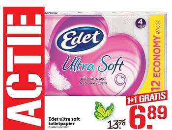 Aanbiedingen Edet ultra soft toiletpapier - Edet - Geldig van 27/03/2017 tot 02/04/2017 bij Coop
