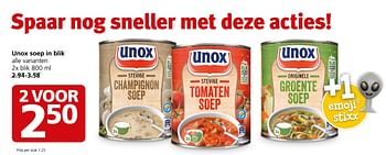 Aanbiedingen Unox soep in blik - Unox - Geldig van 27/03/2017 tot 02/04/2017 bij Jan Linders