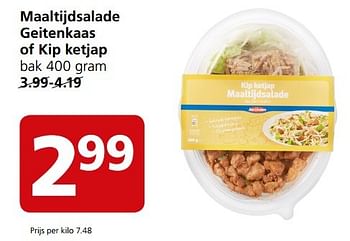 Aanbiedingen Maaltijdsalade geitenkaas of kip ketjap - Huismerk - Jan Linders - Geldig van 27/03/2017 tot 02/04/2017 bij Jan Linders