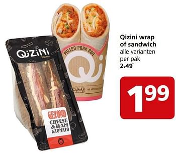 Aanbiedingen Qizini wrap of sandwich - Qizini - Geldig van 27/03/2017 tot 02/04/2017 bij Jan Linders