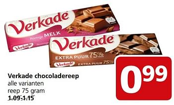 Aanbiedingen Verkade chocoladereep - Verkade - Geldig van 27/03/2017 tot 02/04/2017 bij Jan Linders