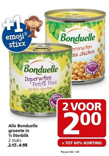 Aanbiedingen Alle bonduelle groente - Bonduelle - Geldig van 27/03/2017 tot 02/04/2017 bij Jan Linders