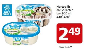 Aanbiedingen Hertog ijs - Hertog - Geldig van 27/03/2017 tot 02/04/2017 bij Jan Linders