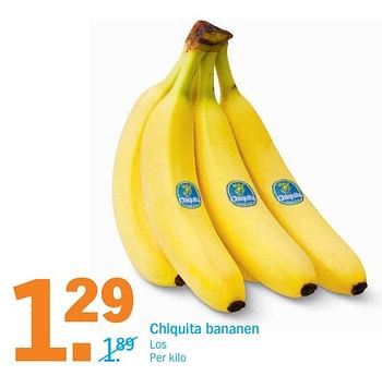 Aanbiedingen Chiquita bananen - Chiquita - Geldig van 27/03/2017 tot 02/04/2017 bij Albert Heijn
