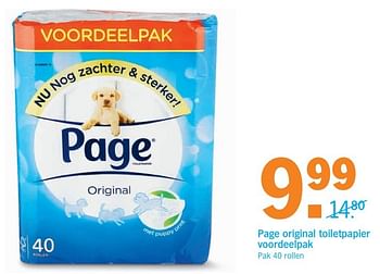 Aanbiedingen Page original toiletpapier voordeelpak - Page - Geldig van 27/03/2017 tot 02/04/2017 bij Albert Heijn