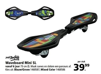 Aanbiedingen Waveboard mini sl - Street Surfing - Geldig van 20/03/2017 tot 02/04/2017 bij Intertoys