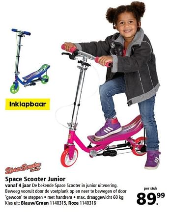 Aanbiedingen Space scooter junior - Huismerk - Intertoys - Geldig van 20/03/2017 tot 02/04/2017 bij Intertoys