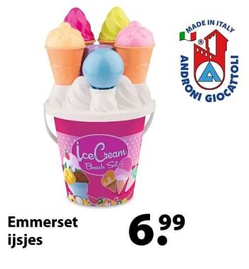 Aanbiedingen Emmerset ijsjes - Androni Giocattoli - Geldig van 27/03/2017 tot 20/04/2017 bij Multi Bazar